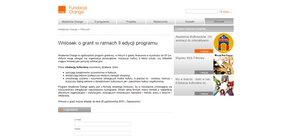Application for a Orange Academy grant