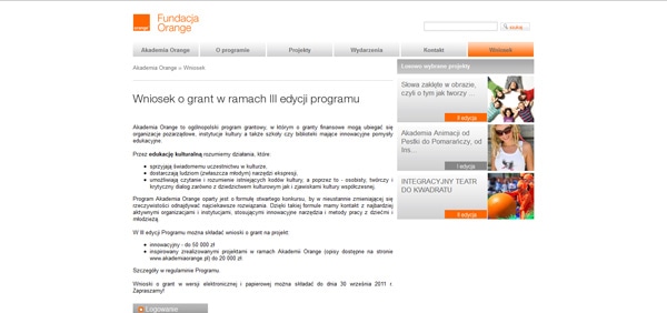 Application for a 3rd edition Orange Academy grant